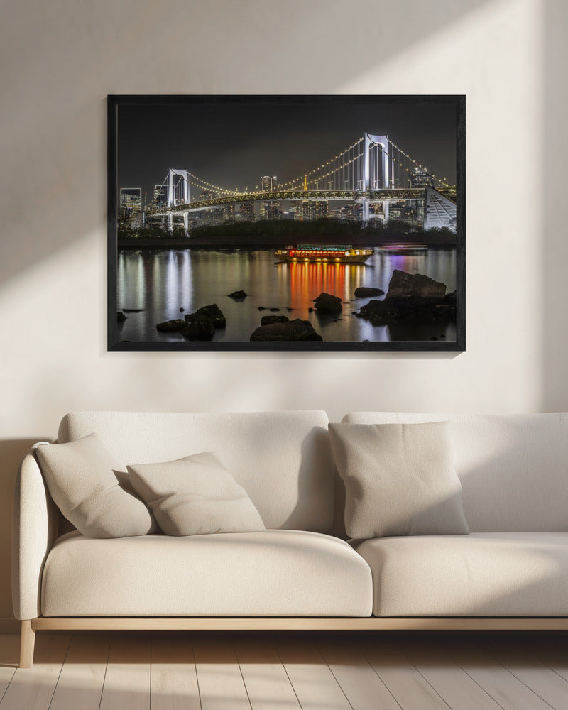 Wall art Gorgeous Rainbow Bridge with Tokyo Skyline in the evening