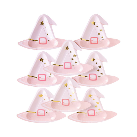 Pink witch hat Plates