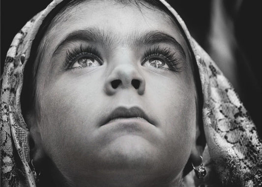 Wall art Girl with Sardinian traditional veil