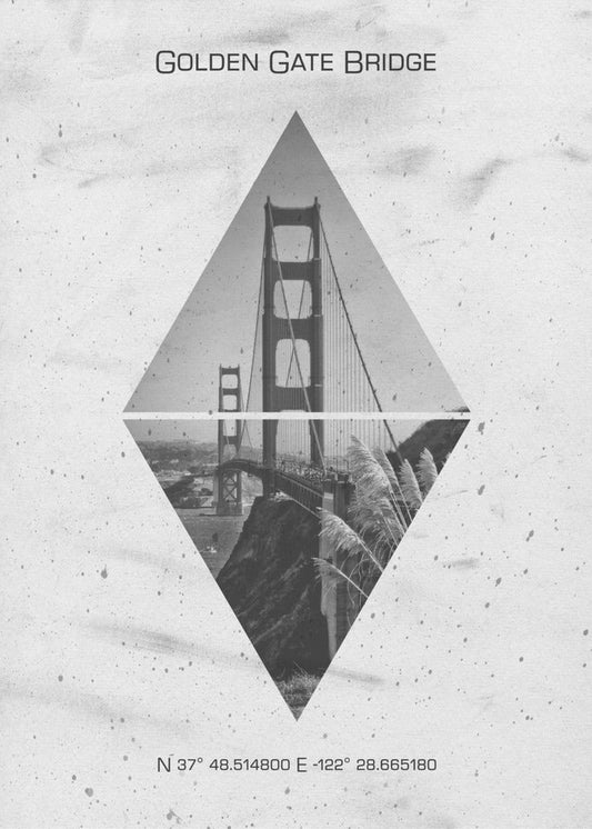 Wall art Coordinates SAN FRANCISCO Golden Gate Bridge