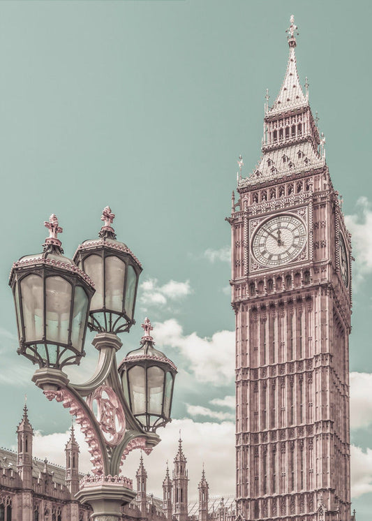 Wall art LONDON Elizabeth Tower | urban vintage style