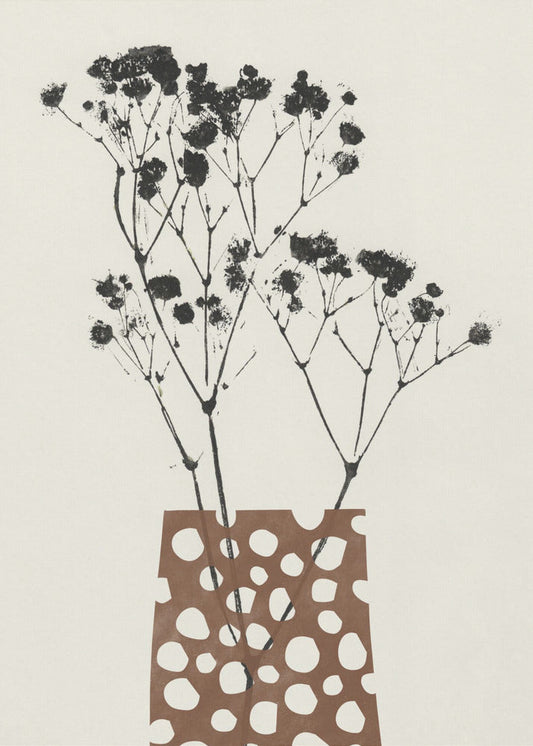 Wall art Gypsophila In a Brown Vase