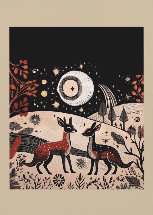 Wall art Scandi Folk and Knitwear: Folklore Holiday 2 Canvas Print
