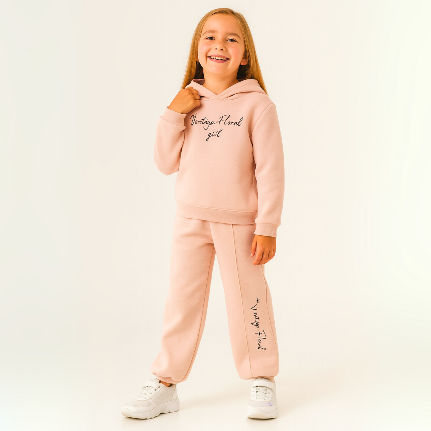 Vintage Vibes Girls Casual Set