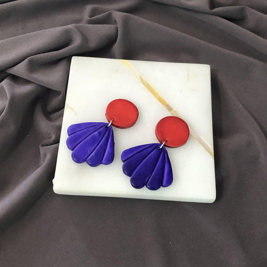 Seashell Drop Statement Earrings, Post or Clip On – "Sarah"