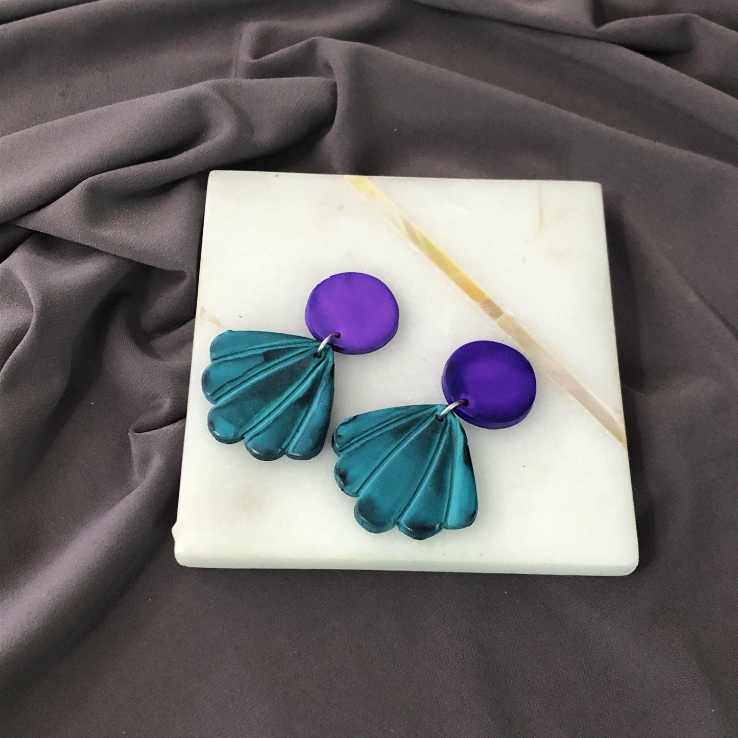 Seashell Drop Statement Earrings, Post or Clip On – "Sarah"