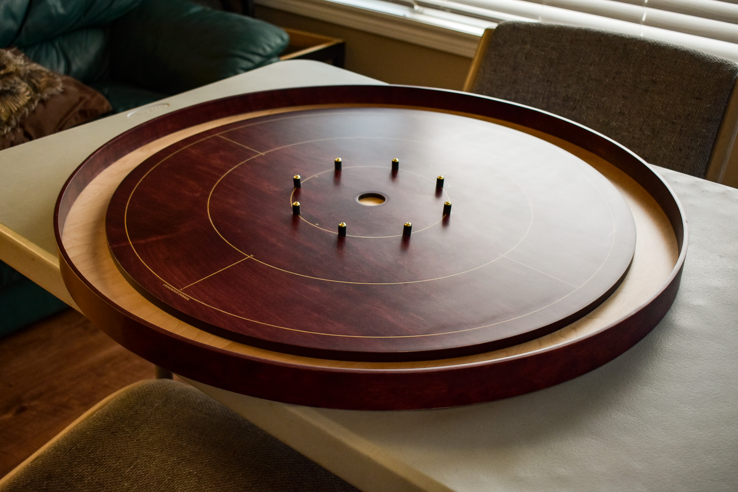 The Red Maple by Crokinole Canada - Tournament Crokinole Board Game Set - Meets NCA Standards