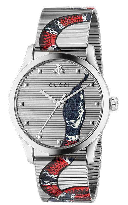 GUCCI G-Timeless Snake Head Dial Print Watch YA1264123