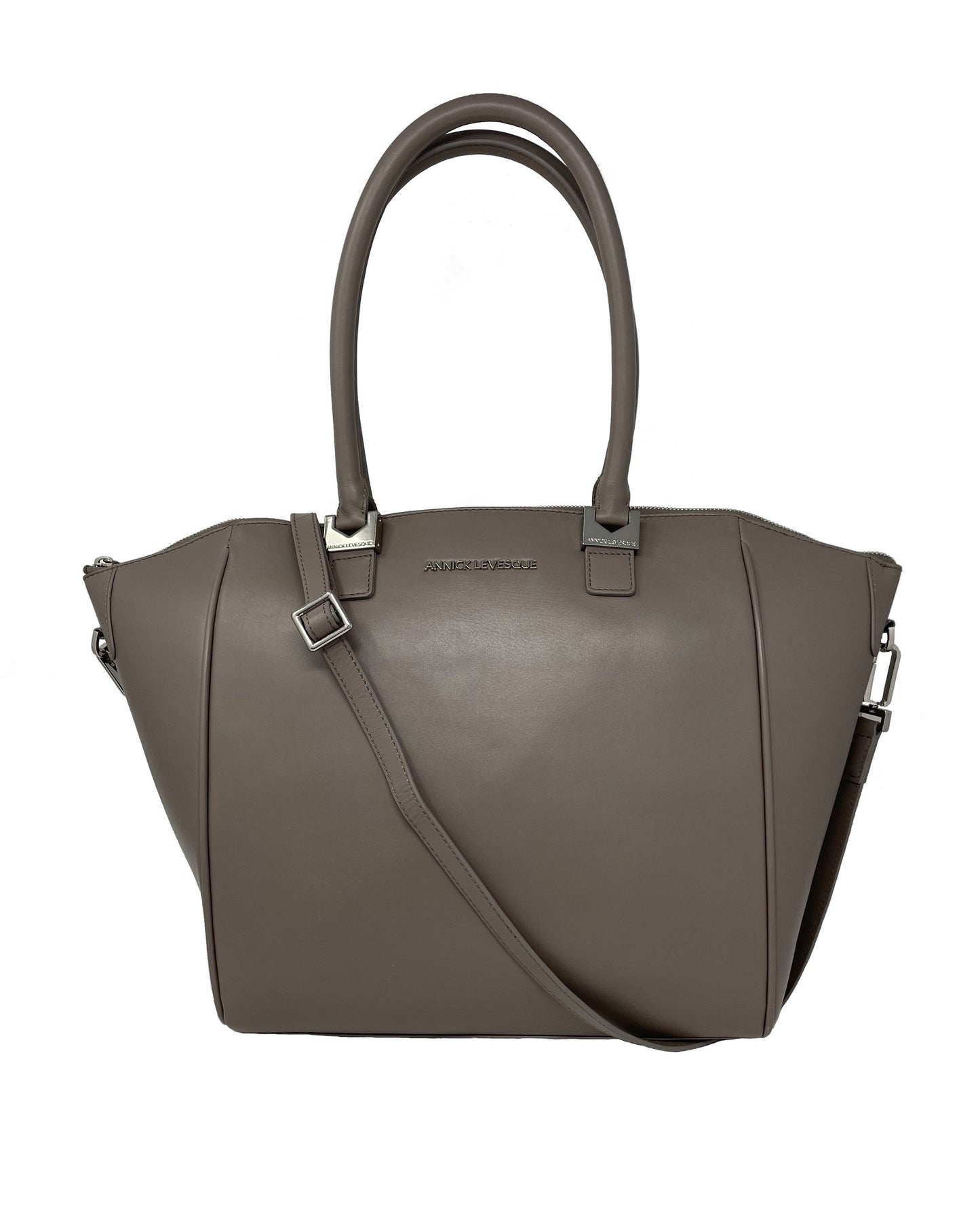 Sac à Main en Cuir taupe | Mona moyen