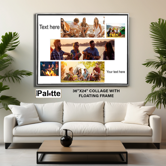 36″X24″ Collage Canvas Photo 5 blocks and text