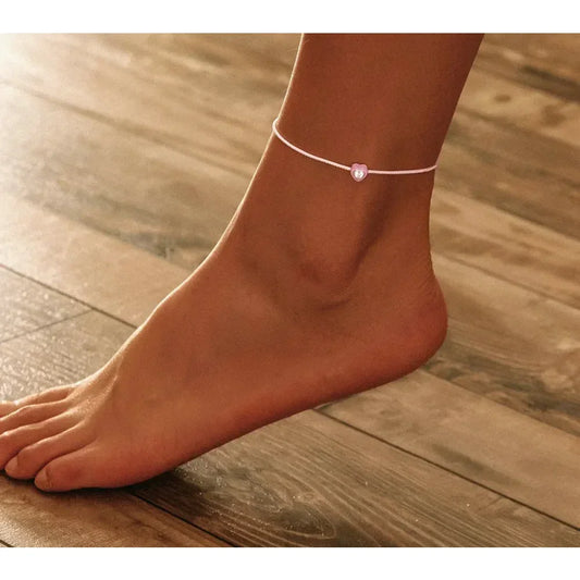 Simple Heart Silver Anklet | 925 Sterling Silver Bracelet For Women | Trendy Fashion Foot Jewelry