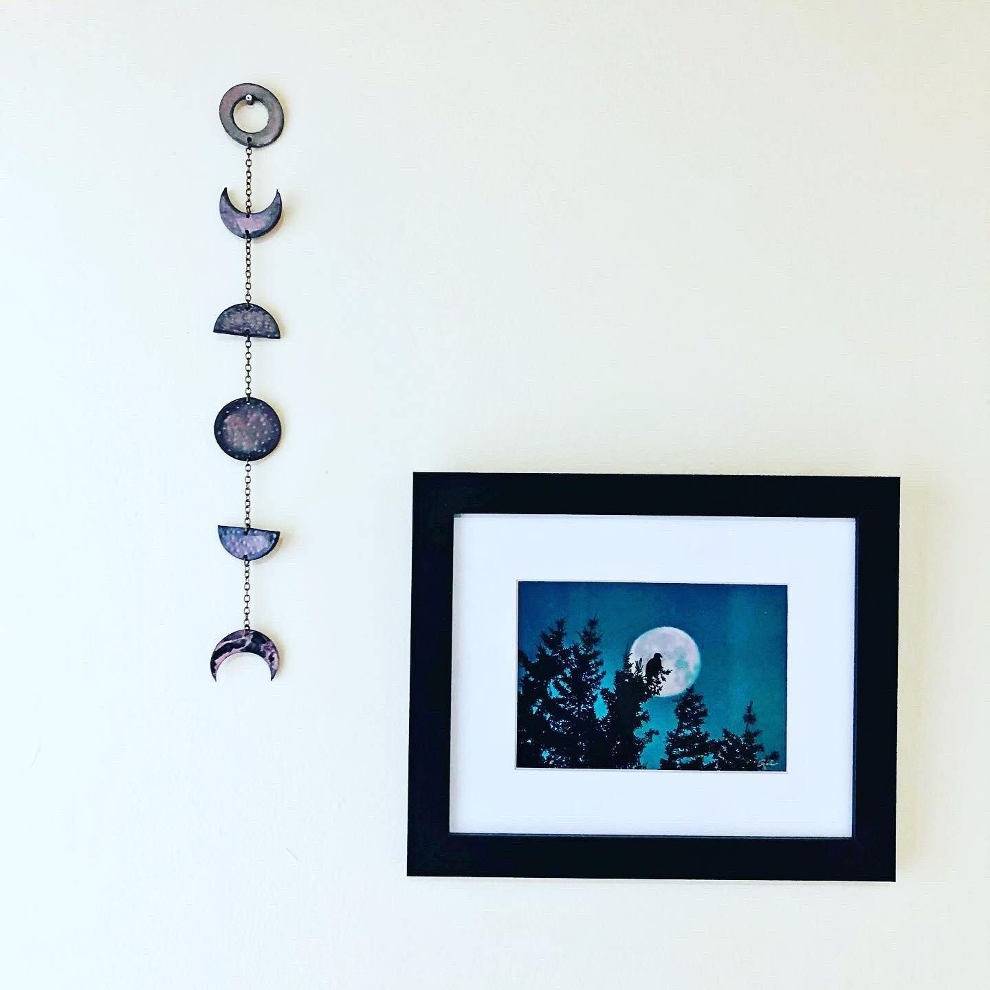 Small Blue Moon Phase Wall Hanging