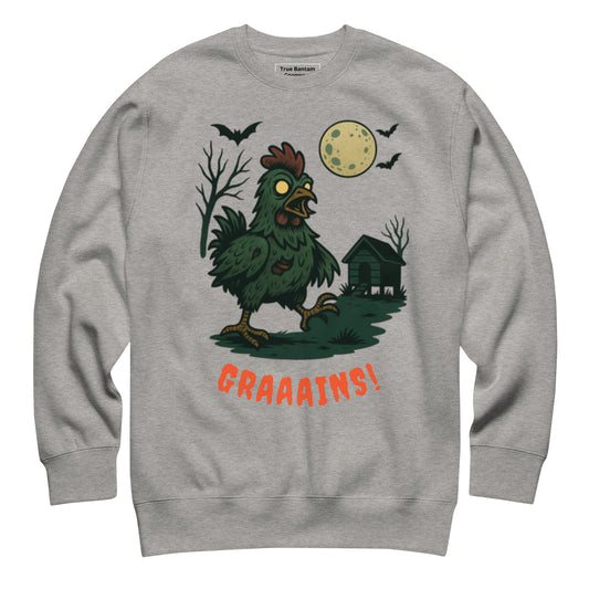 Halloween Zombie Chicken Scene Unisex Premium Sweatshirt