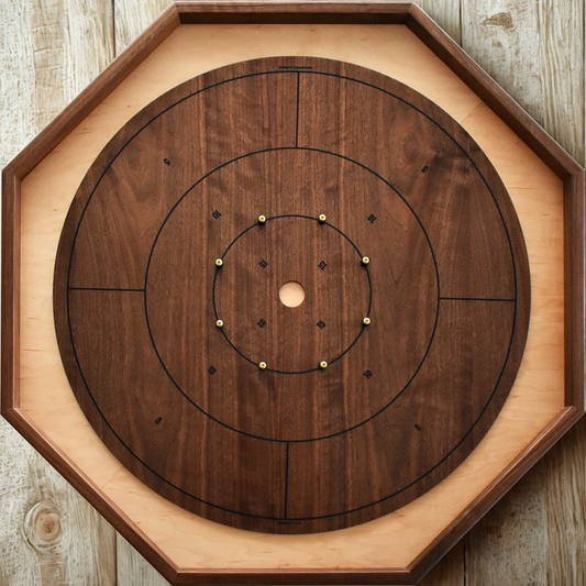 The Walnut Grove by Crokinole Canada - Traditional Crokinole Board Game Set
