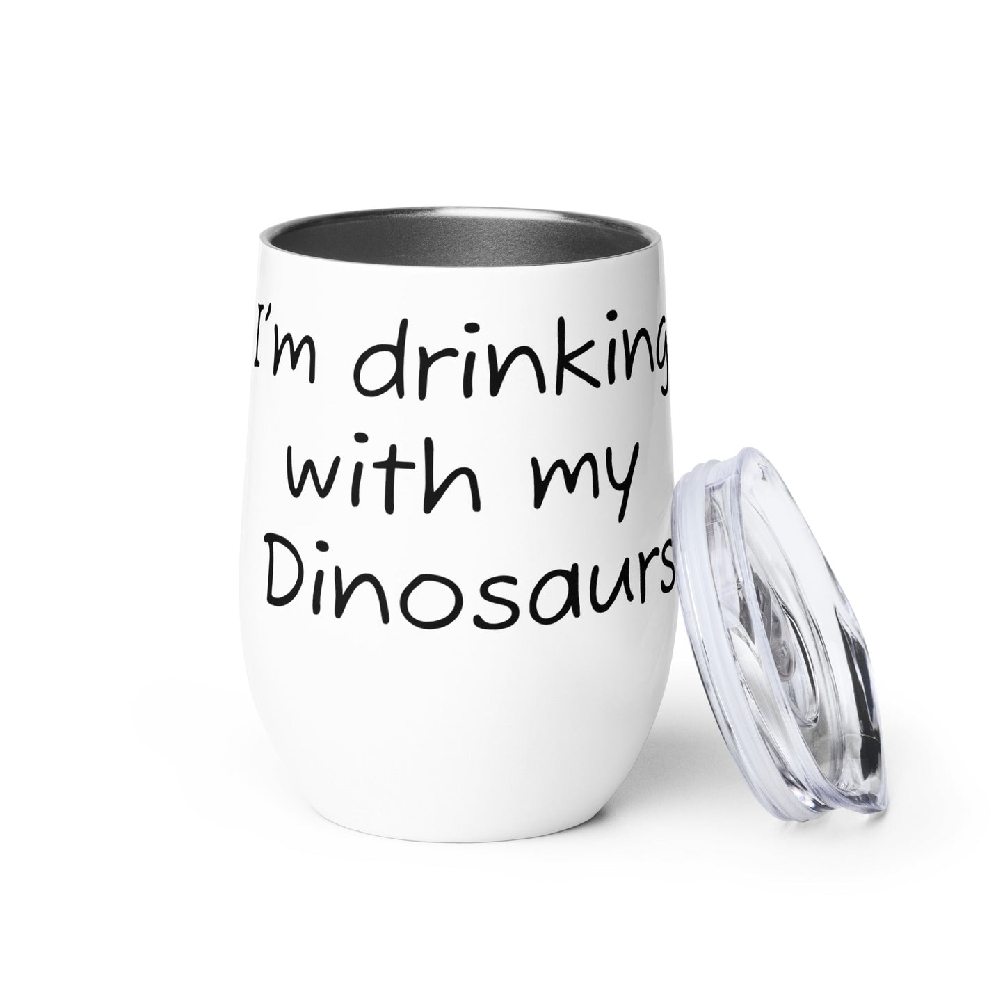 Chickasaurous Battle Wine tumbler