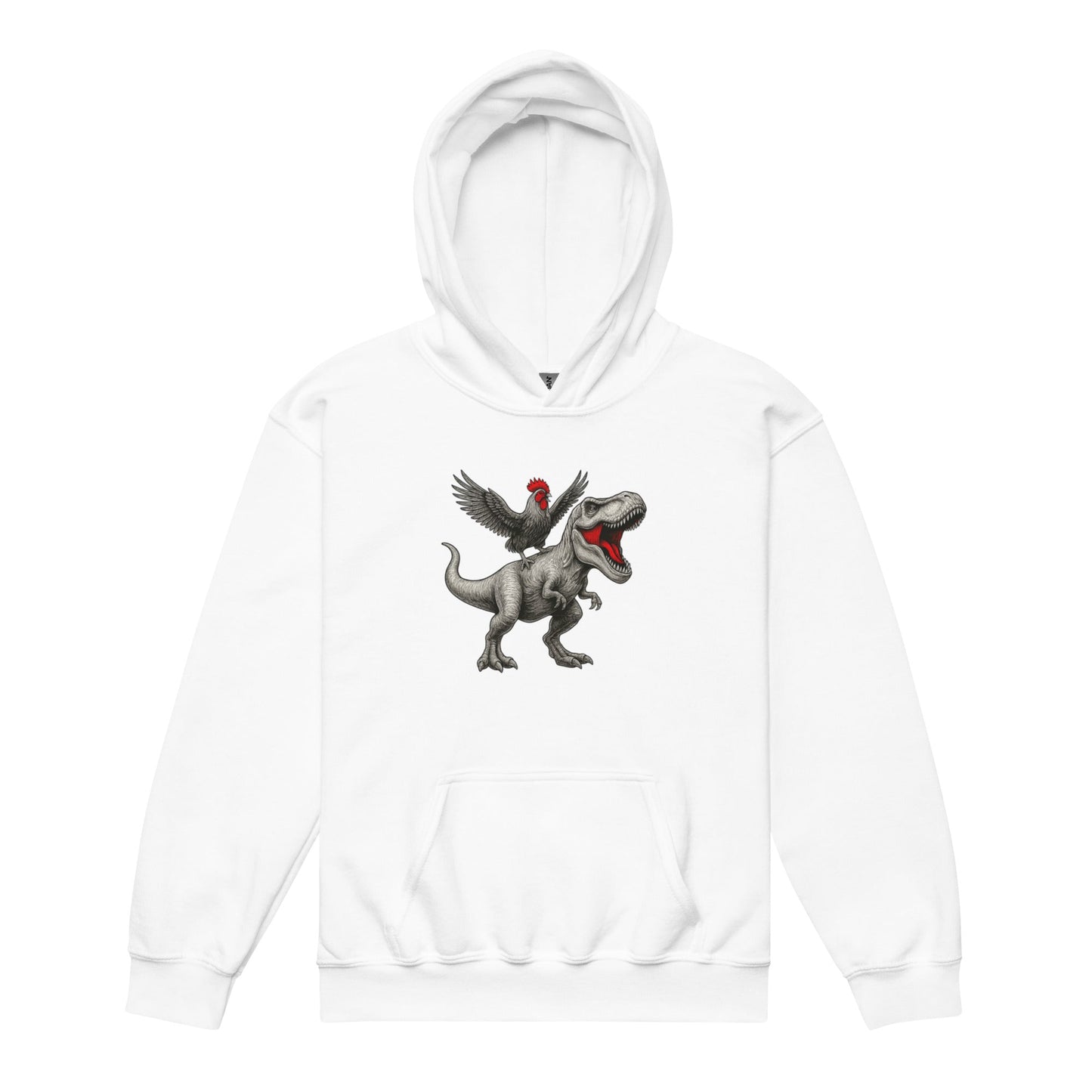 Chickasaurous Tyrannosaurs Pecks Youth heavy blend bunny hug (hoodie)
