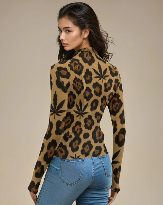 Leopard Mesh Top