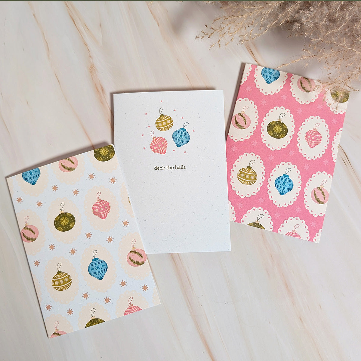 Deck the Halls Mini Ornament Holiday Card