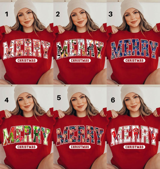 Crewneck Hoody  Merry Christmas Letters – 6 Pattern BEST MOVIES