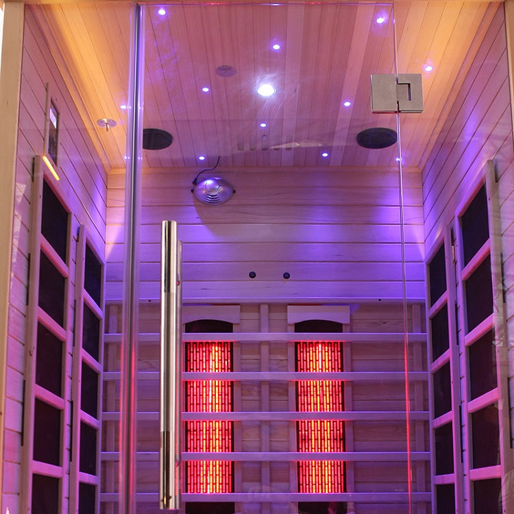 Blisspod | Venetian | Full Spectrum Indoor Premium Canadian Hemlock Low EMF Sauna 10 Heaters Chromotherapy Reflexology - 2 Person