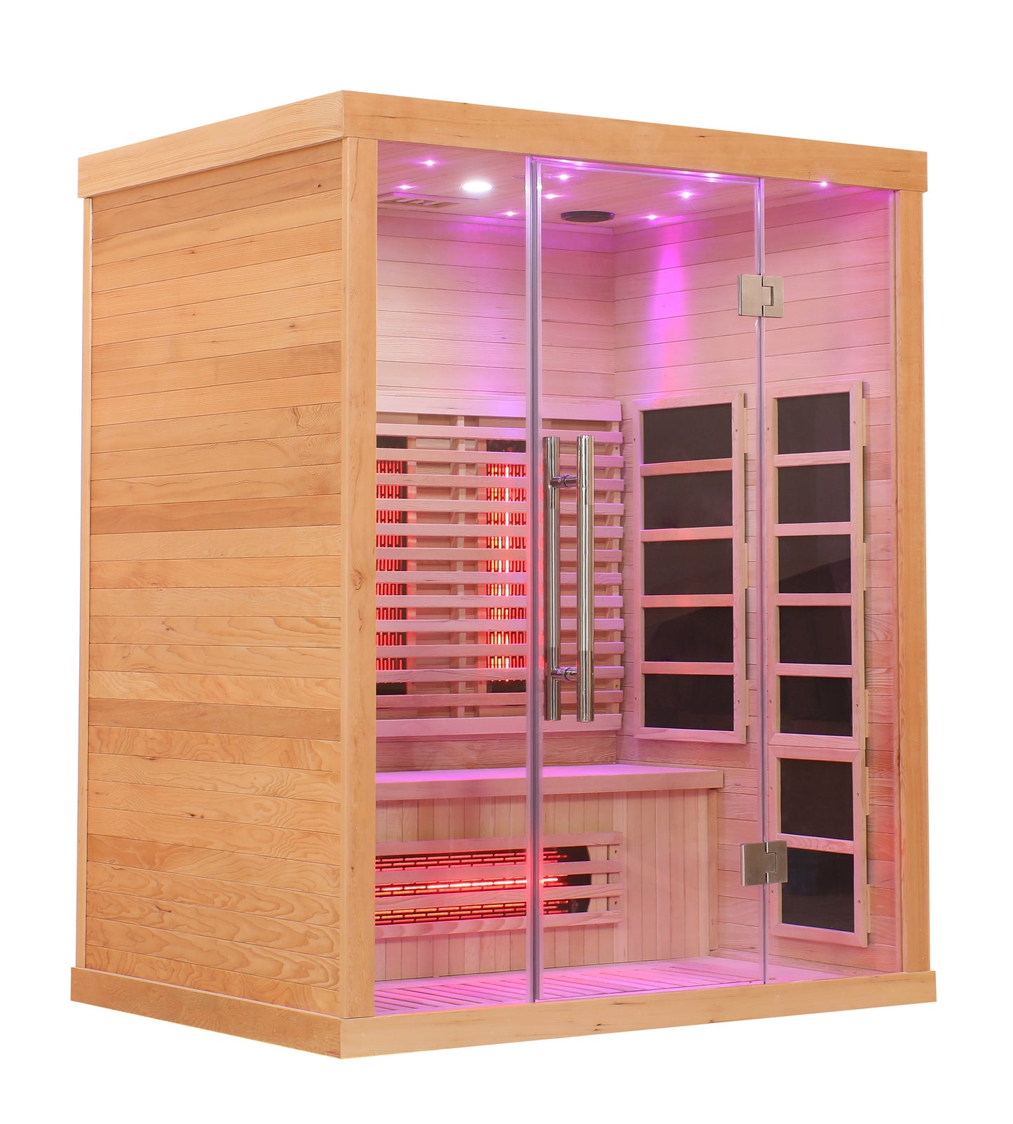 Blisspod | Venetian | Full Spectrum Indoor Premium Canadian Hemlock Ultra Low EMF Sauna, 11 Heaters & Chromotherapy– 3 Person