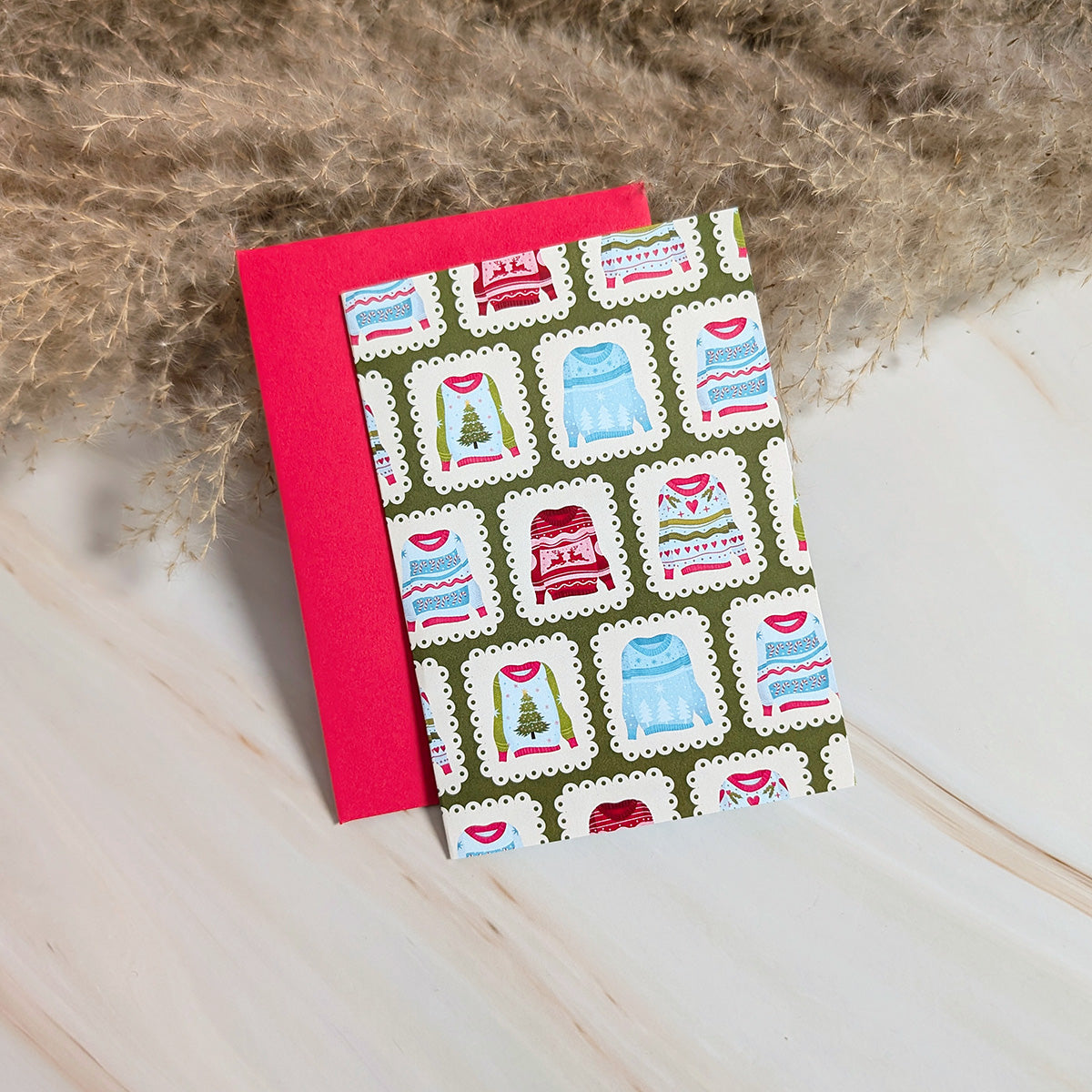 Warm Sweater Wishes Mini Holiday Card