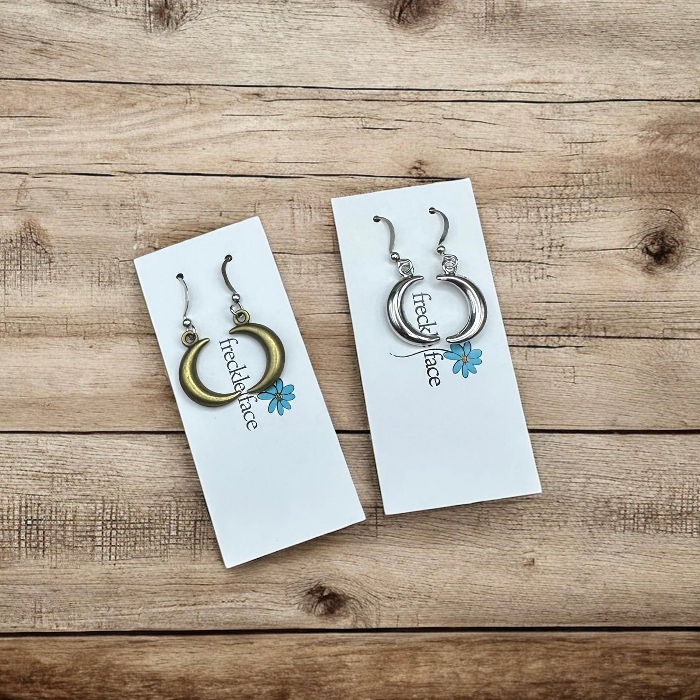 Bubble Moon Earrings - 3D Crescent Shape, Hypoallergenic, Nickel-free