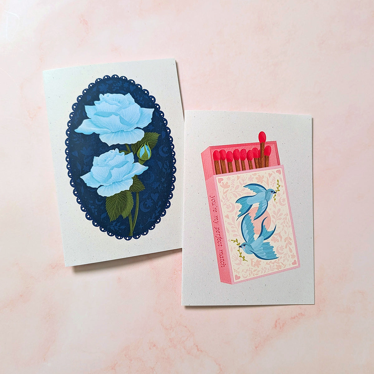 You're My Perfect Match | Sparrow Bird Mini Greeting Card