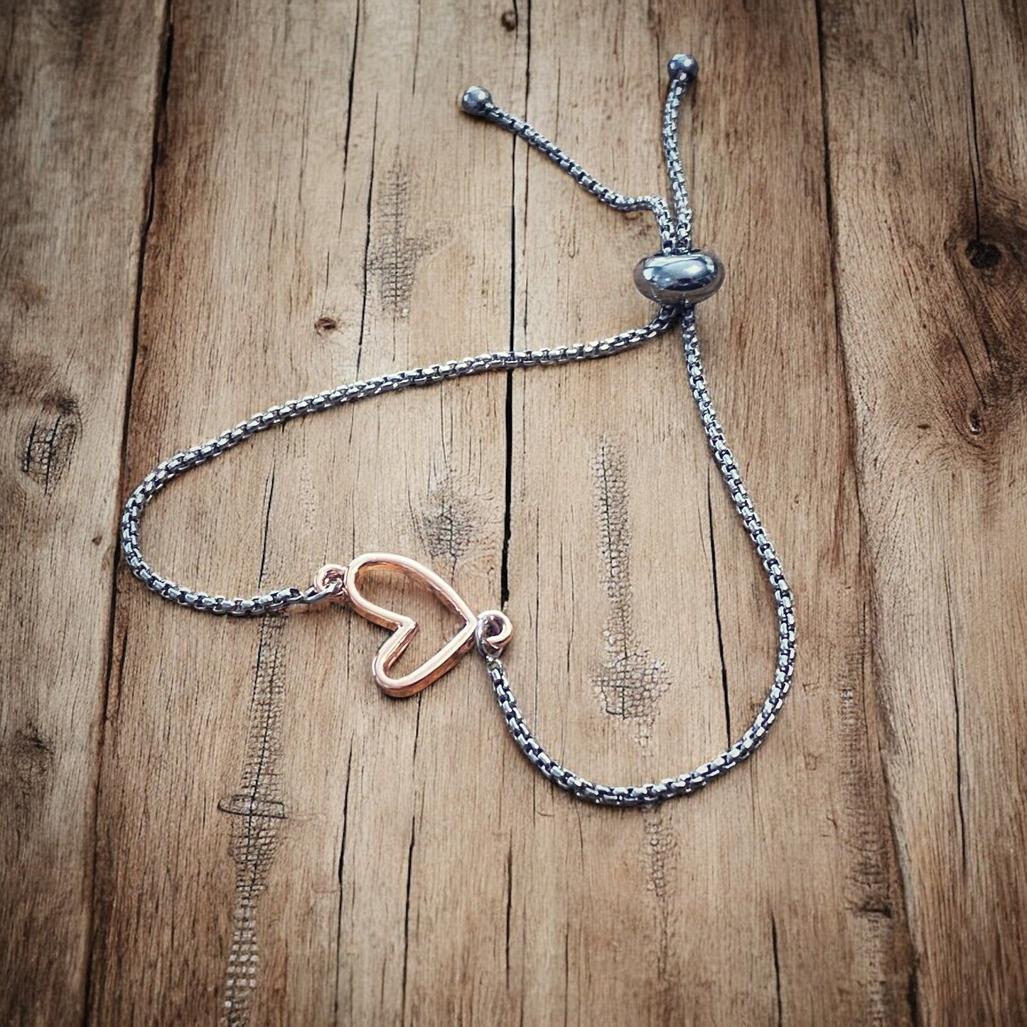 Adjustable Bracelet - Open Heart