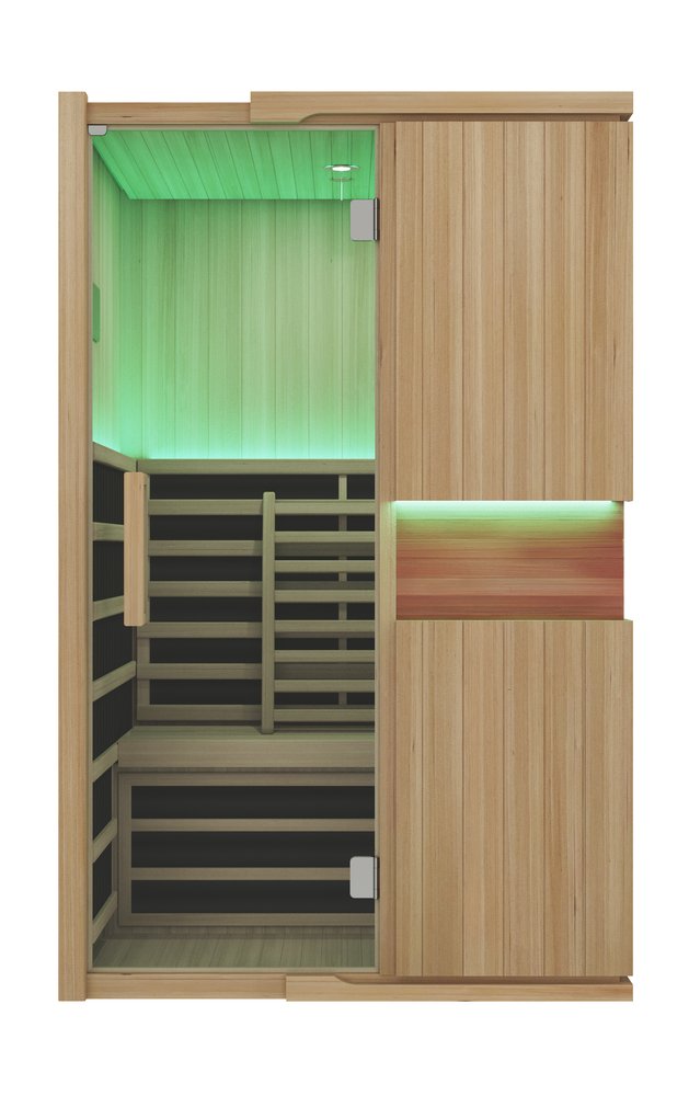Blisspod | Milano | Full Spectrum Sauna Canadian Hemlock Ultra Low EMF, 6 Far Infrared & Red Glass Heater & Chromotherapy – 2 Person