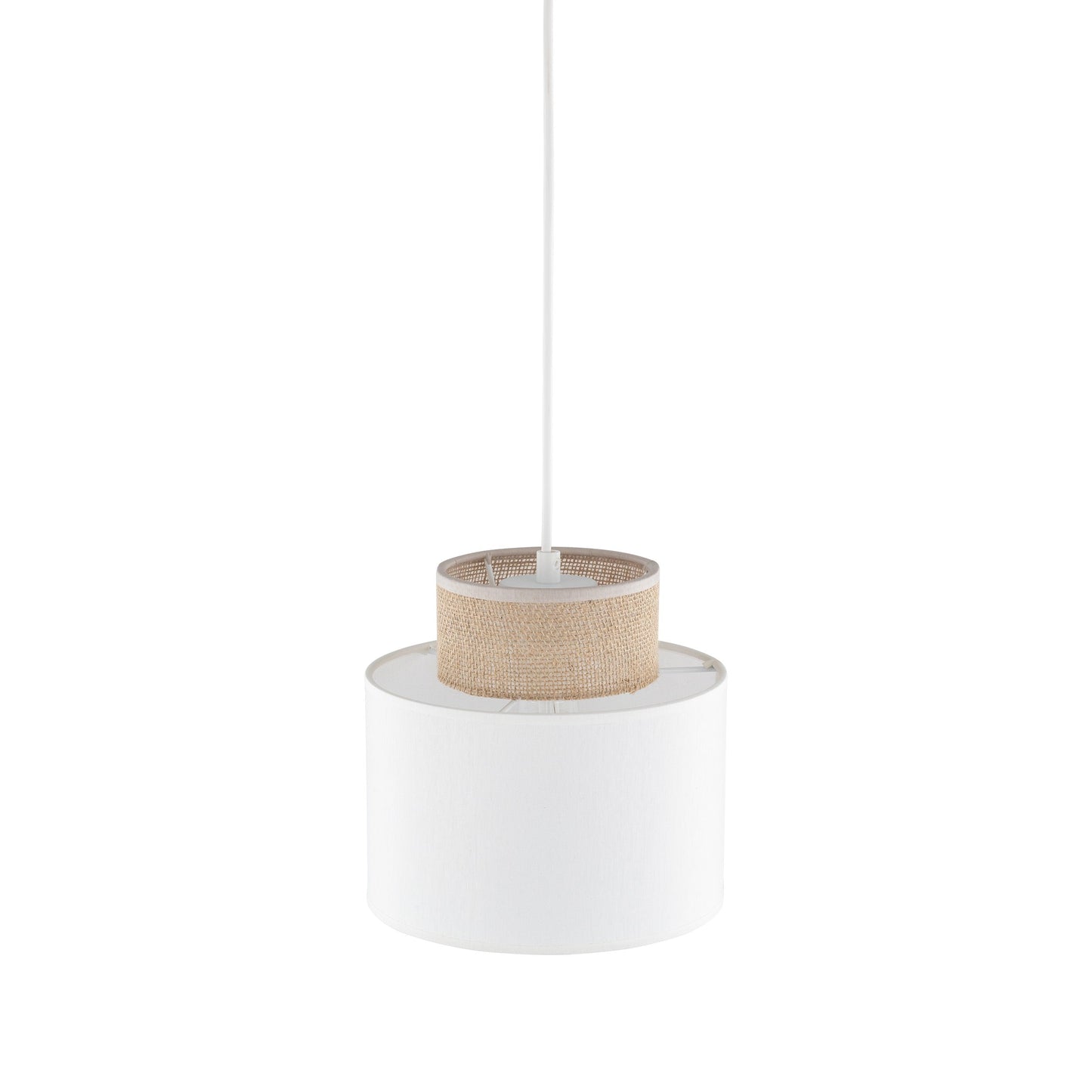 DUO White Jute Natural Pendant Light