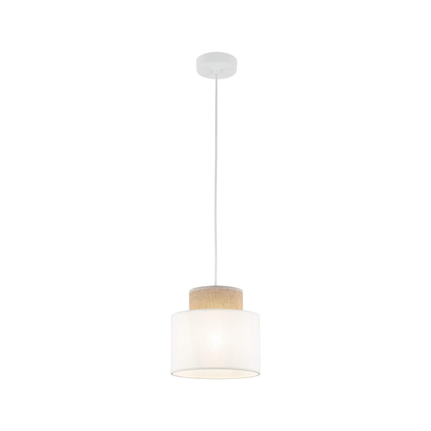 DUO White Jute Natural Pendant Light