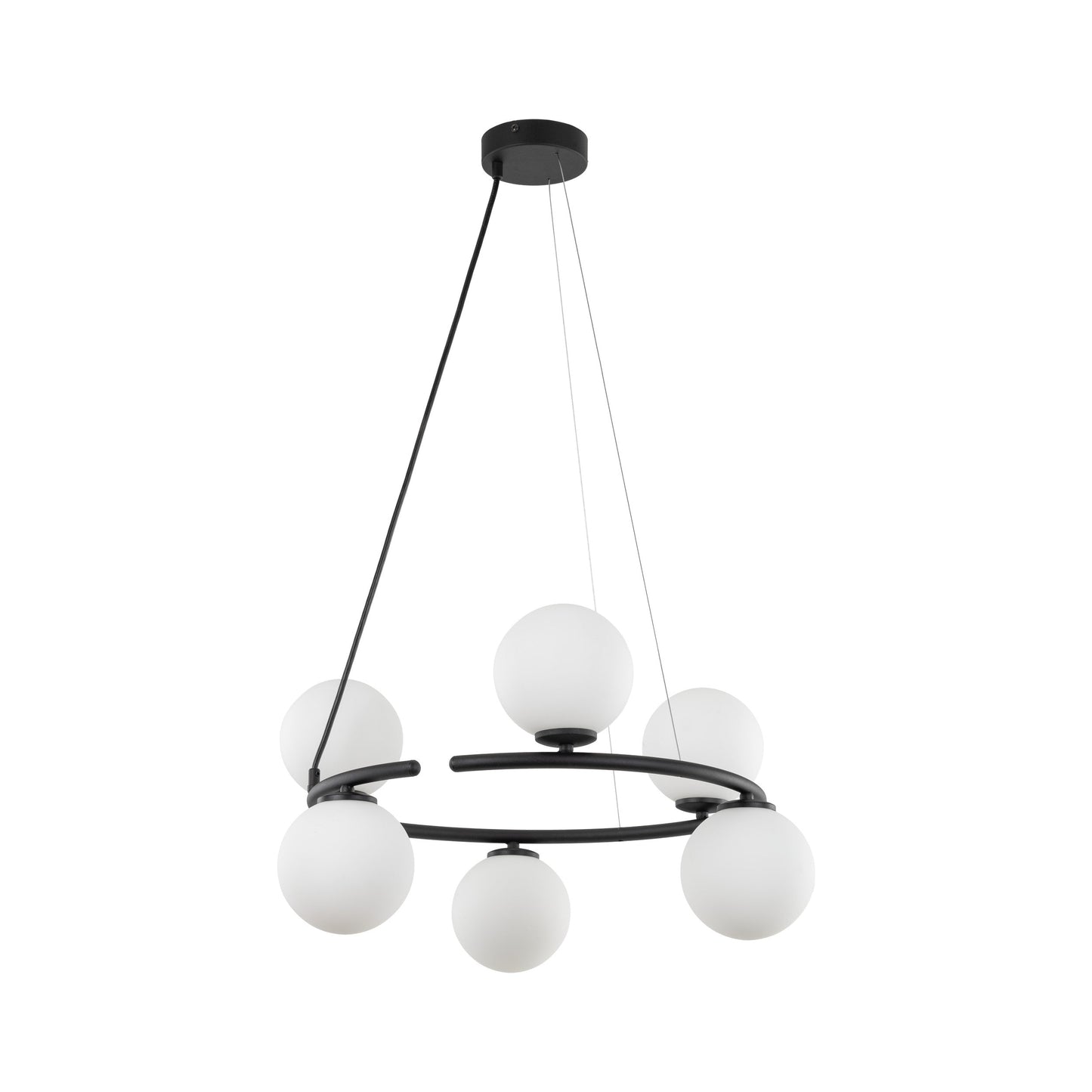 ANABELLE Scandinavian PendANABELLE 6-Light Scandinavian Globe Chandelier for Dining Room & Modern Interiorsant Light 6