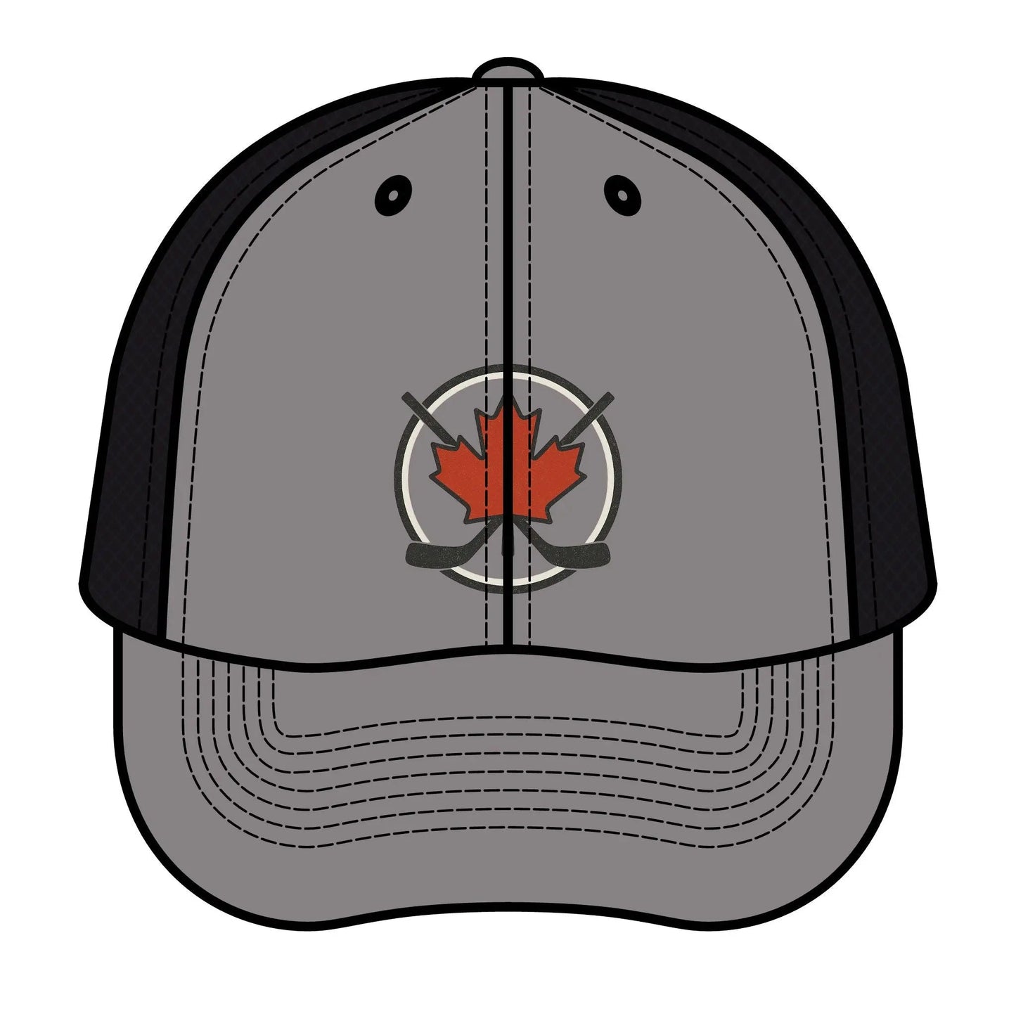 Maple Stick Hockey Hat – Maple Leaf & Crossed Sticks Snapback Cap