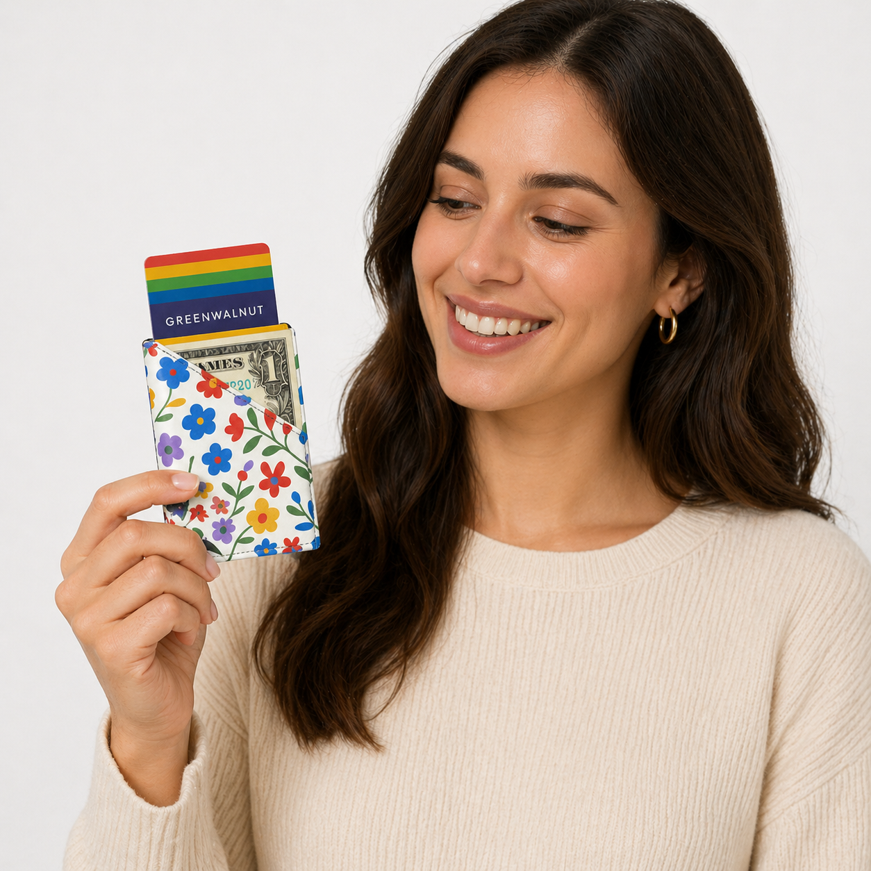 Slim Pop-Up Wallet | Floral Aluminium Wallet Card Holder | Rfid Blocking Minimalist Pop up Credit Card Holders
