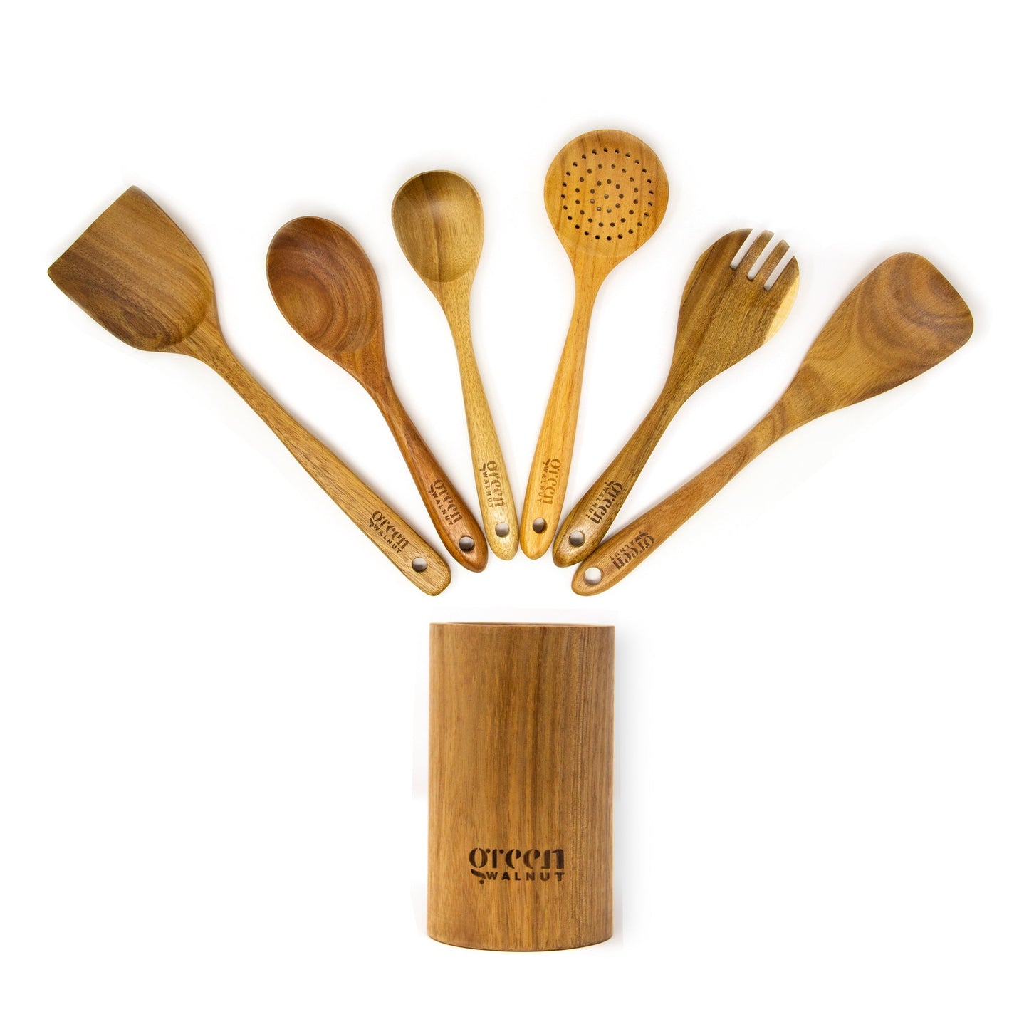 Wooden Acacia Kitchen Utensil - Set of 7