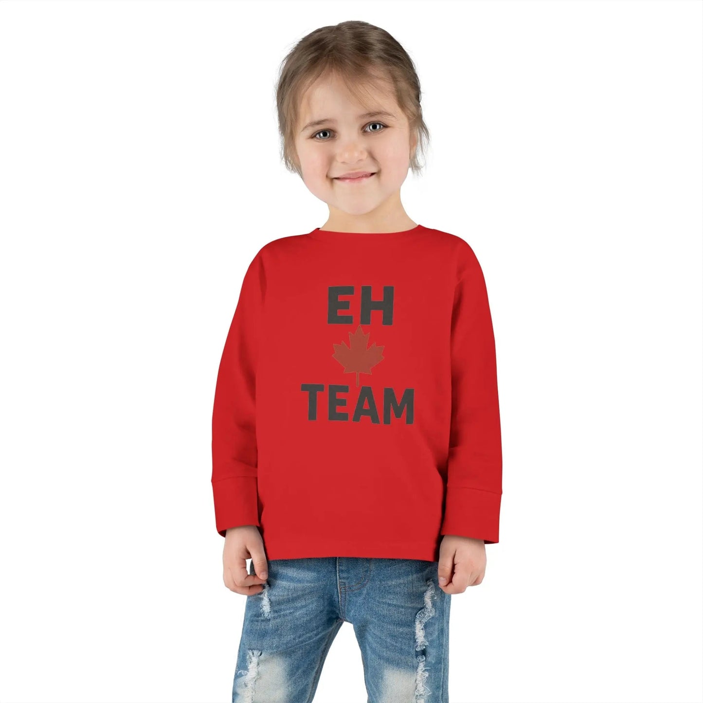 Maple Stick "Eh Team" Toddler Long Sleeve Tee – Maple Leaf Pride