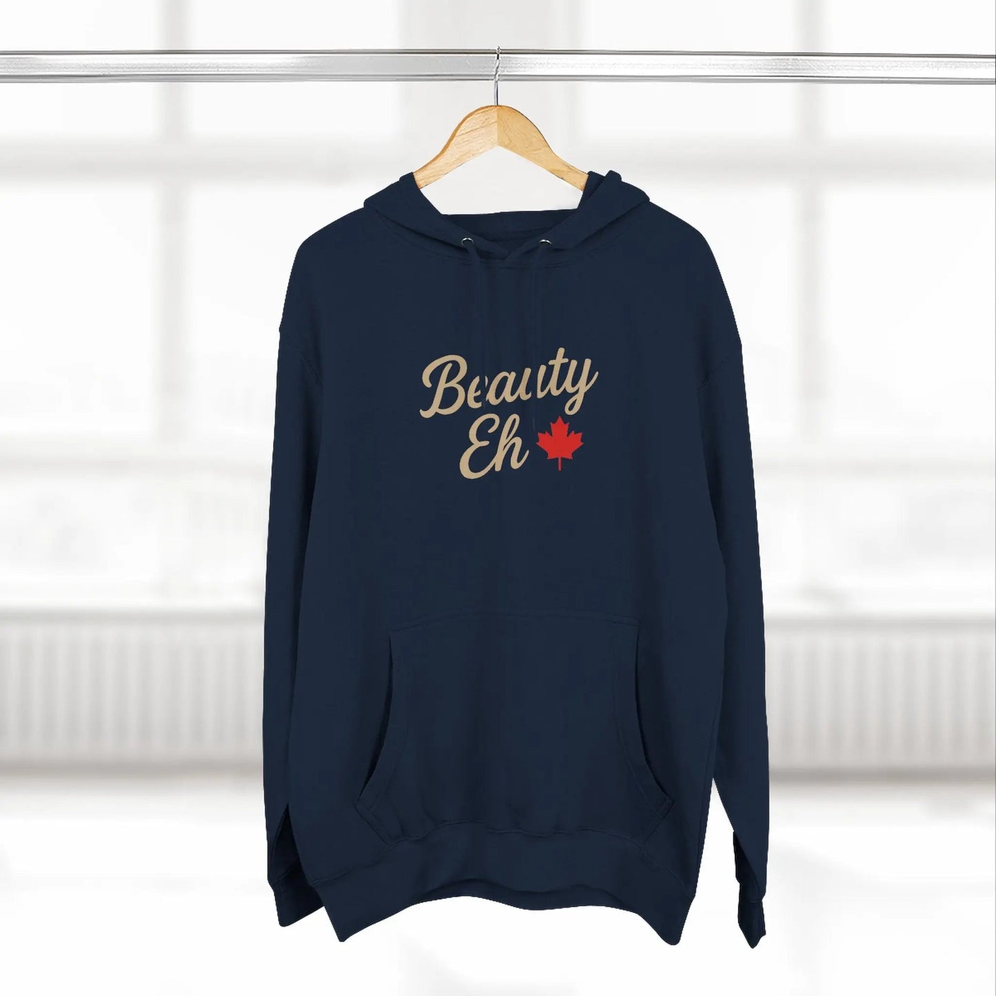 Beauty Eh Canadian Hoodie - Maple Leaf Pride Pullover Sweatshirt - Womens Canada Day Apparel - Cozy Fleece Lined Hooded Sweatshirt