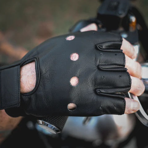 Open Road Men's Fingerless Leather Gloves