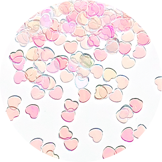 Rainbow(Transparent) Heart Glitter