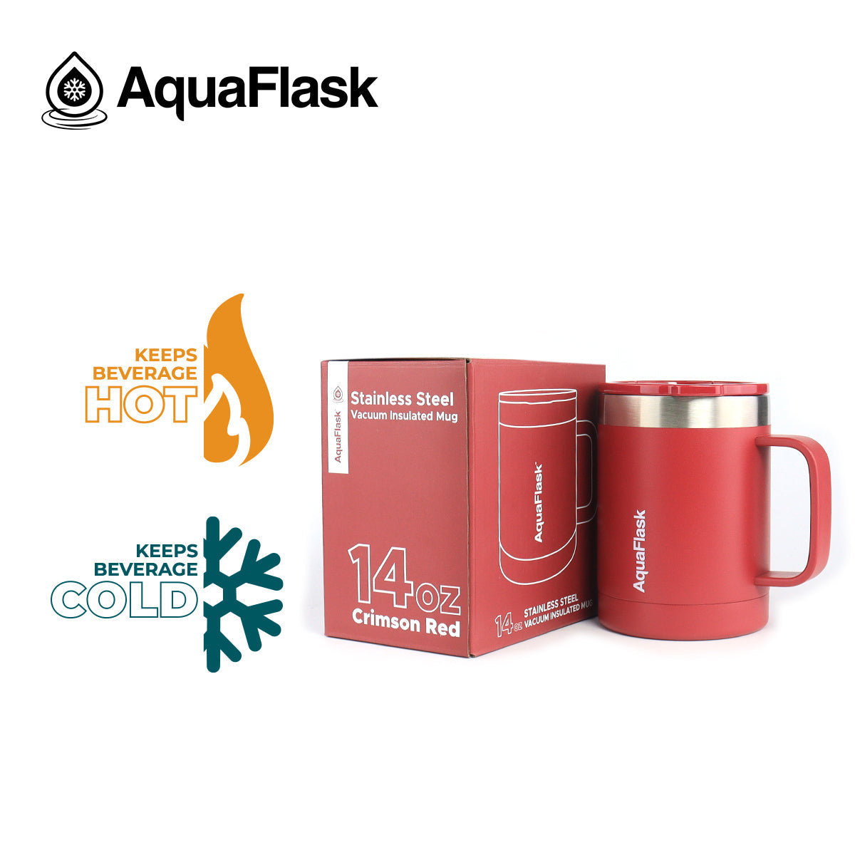 Aquaflask Thermal Insulated Lidded Mug With Handle 415ml (14 oz)