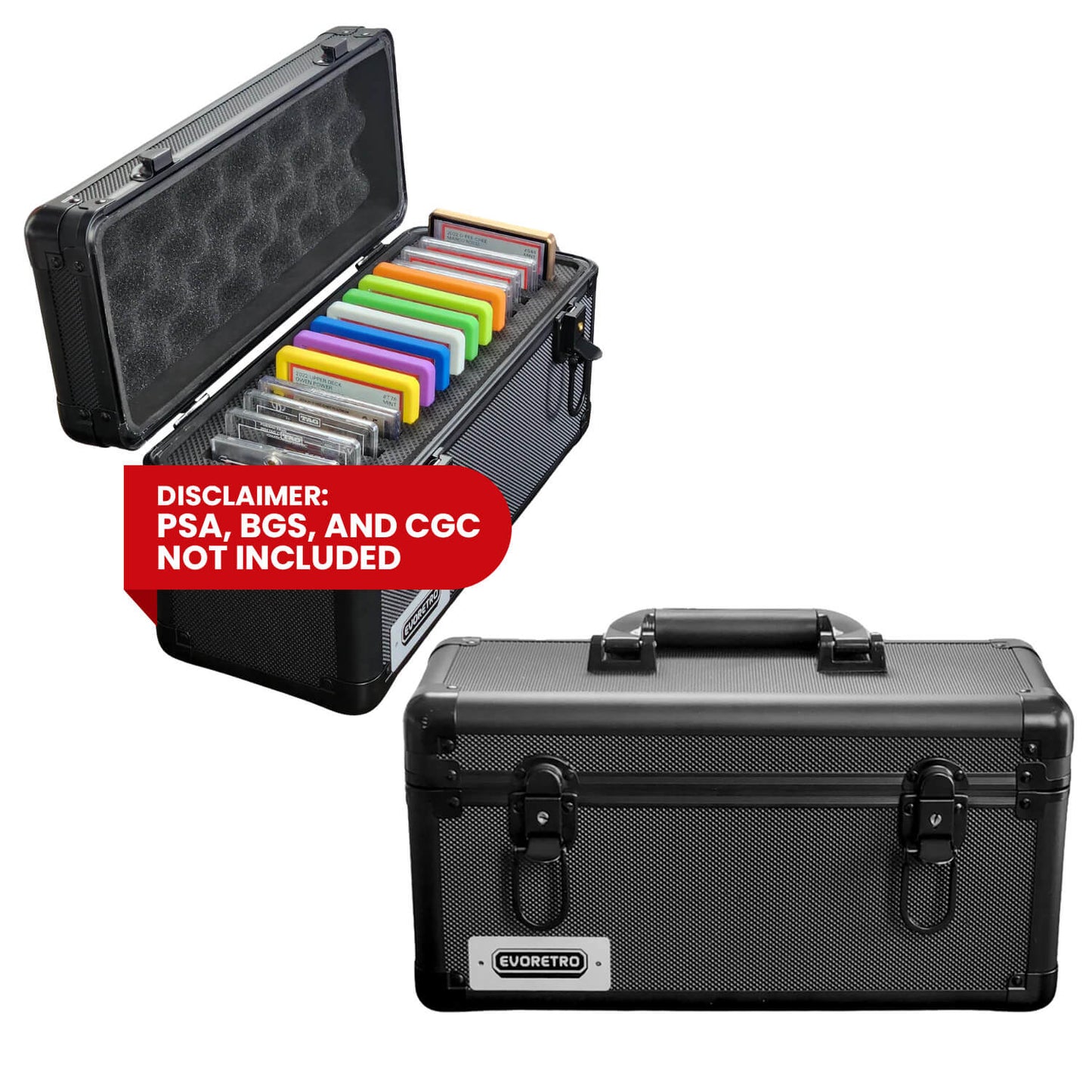 EVORETRO Aluminum Graded Card Storage Case 15-Slot | Black