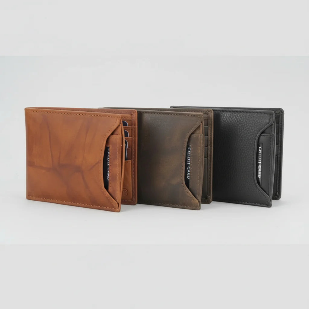 Men's RFID Bifold Wallet with Removable Card Sleeve