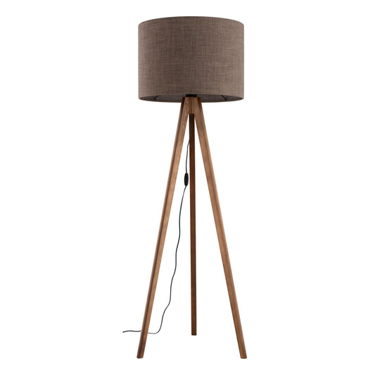 GRAND Walnut Brown Mid-Century Modern Floor Lamp
