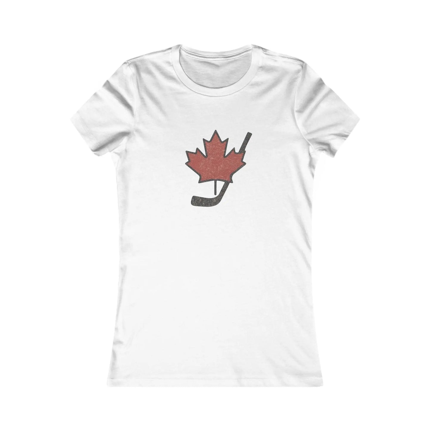 Maple Leaf Hockey Stick Women's T-Shirt - Canadian Hockey Pride - Maple Stick Hockey Co. - Ladies Fit