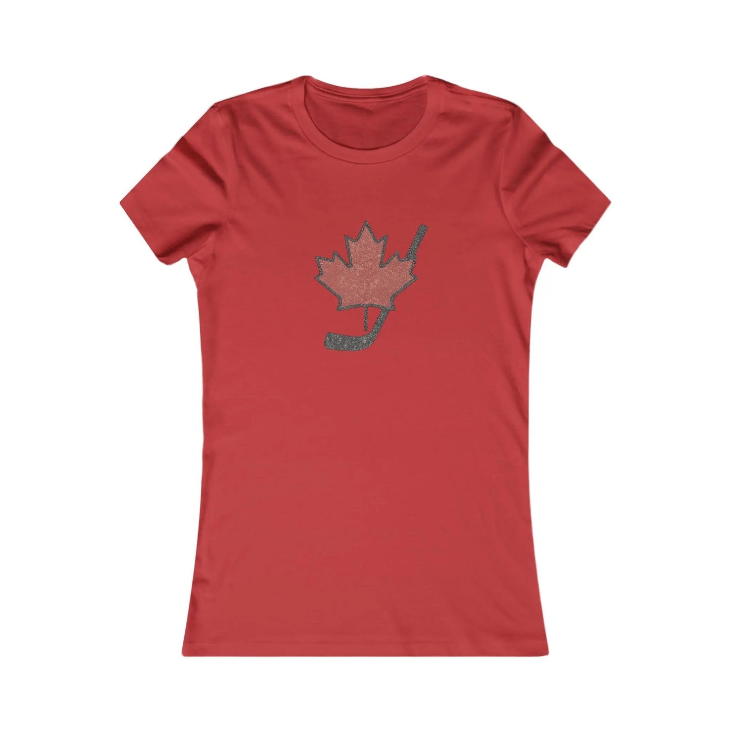 Maple Leaf Hockey Stick Women's T-Shirt - Canadian Hockey Pride - Maple Stick Hockey Co. - Ladies Fit