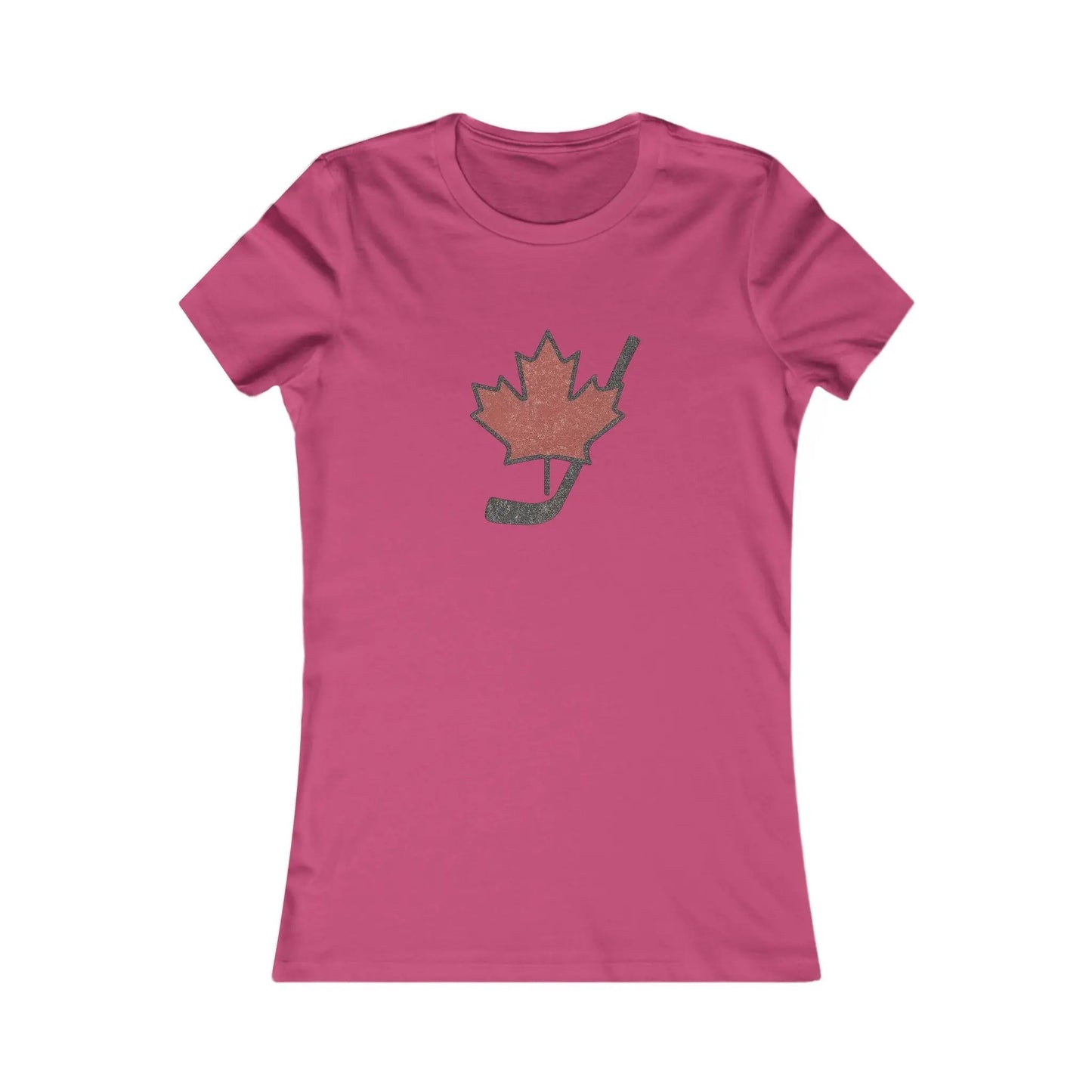 Maple Leaf Hockey Stick Women's T-Shirt - Canadian Hockey Pride - Maple Stick Hockey Co. - Ladies Fit