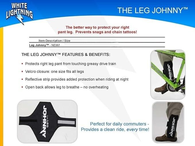 White Lightning Leg Johnny Cyclist Leg Protector, One Size