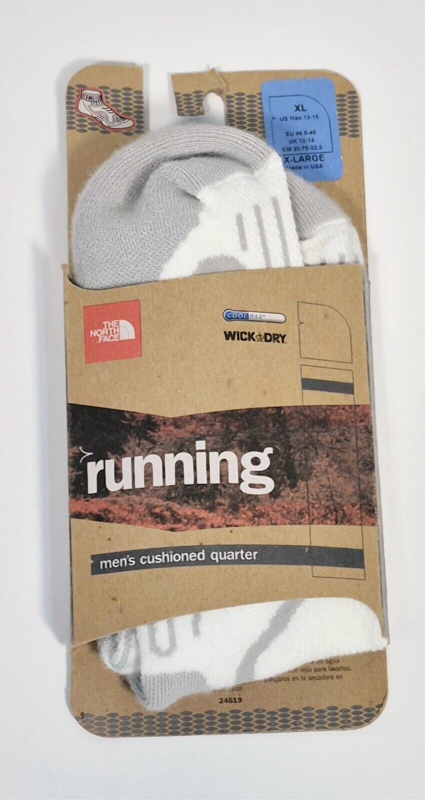 The North Face Men's Cushioned Running Quarter Height Socks Size: XL US 12-14