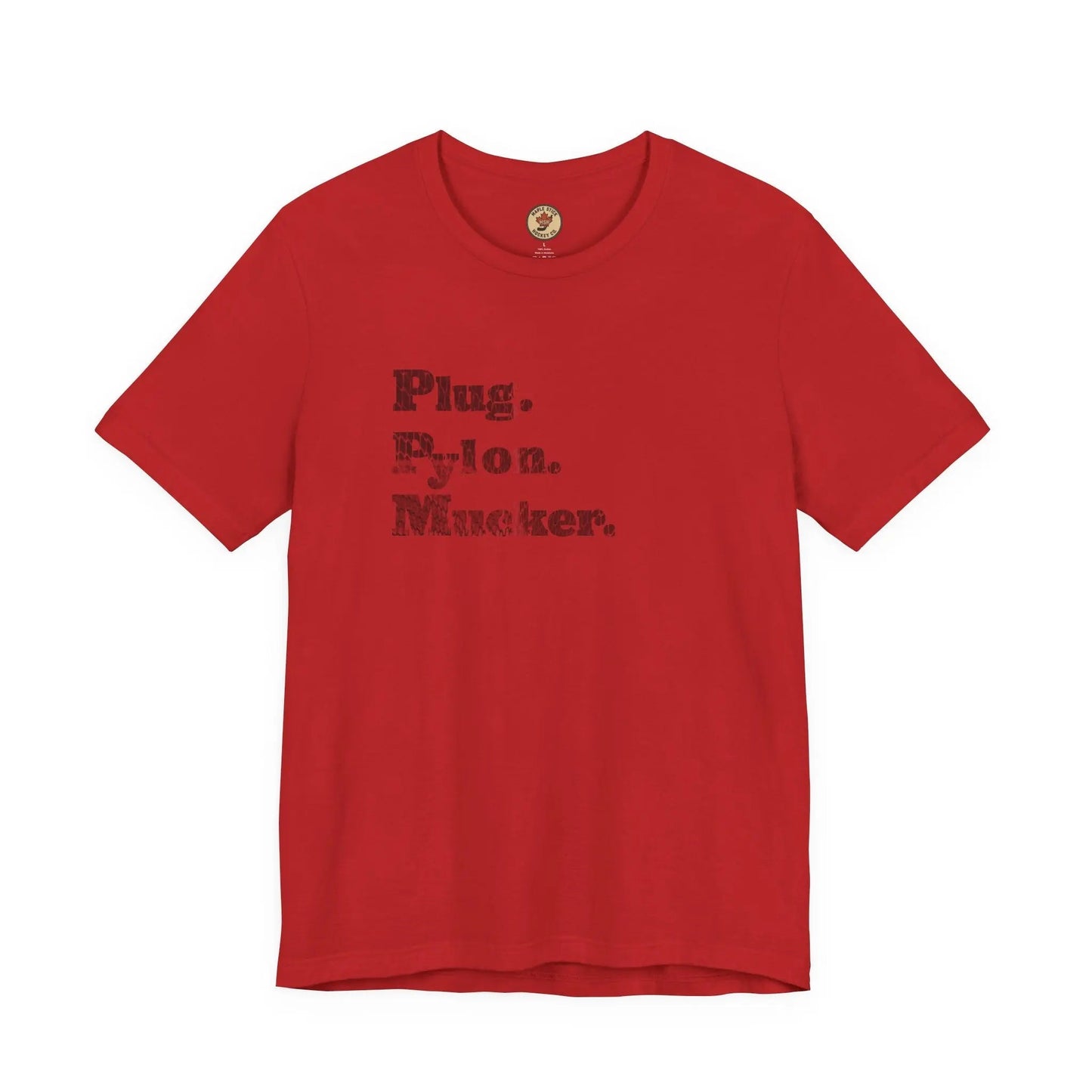Plug Pylon Mucker T-Shirt - Hockey Hard Worker - Blue Collar Hockey - Maple Stick Hockey - True Fan Gift